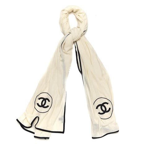 chanel black and white top|black and White Chanel scarf.